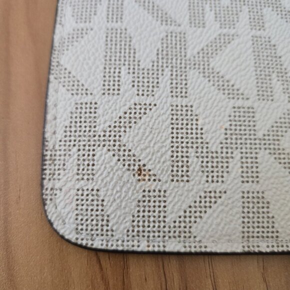 Michael by Michael Kors Monogram Tan and White Pouch Clutch - Picture 9 of 9